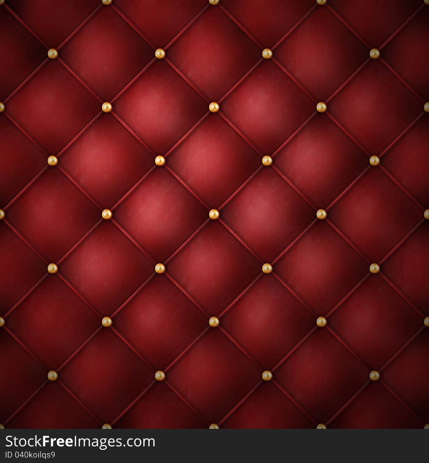 Red leather with golden buttons