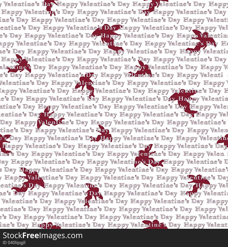 Flying cupids. Valentine's day vector background. Seamless pattern