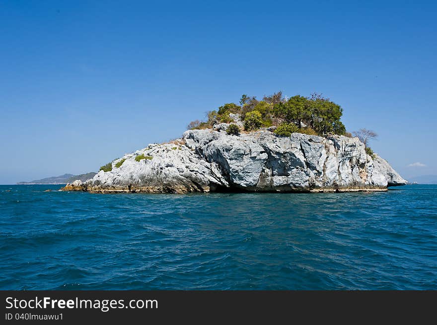 Lonely Small Island In The Gulf Of Thailand