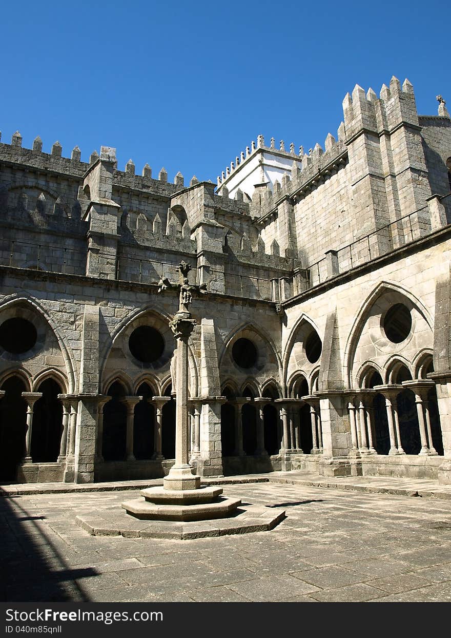 Cathedral in Porto-Gothic cloisters. Cathedral in Porto-Gothic cloisters