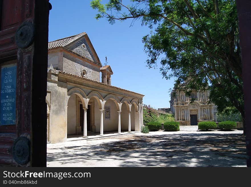 Old entrance to the Cartuja of Jerez in south of Spain