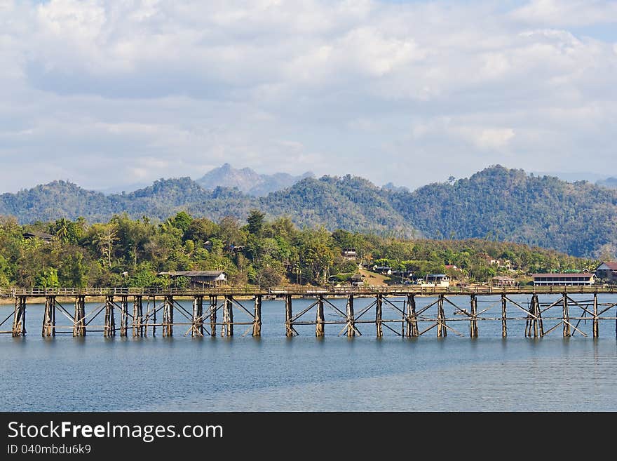 Longest wooden bridge in Thailand