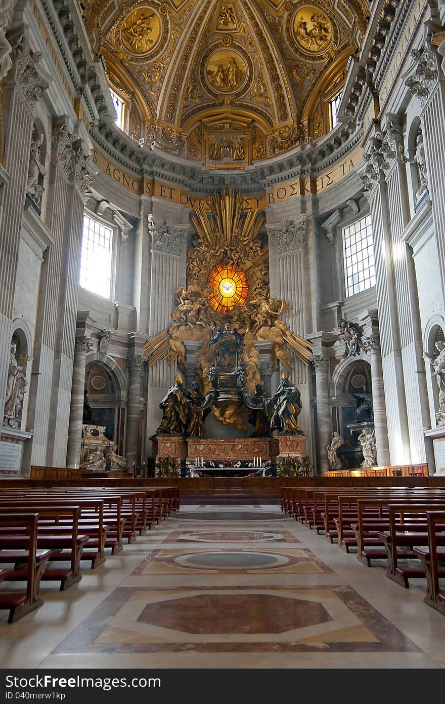 Cattedra of St.Peter in St.Peter's Basilica, Vatican City, Rome. Cattedra of St.Peter in St.Peter's Basilica, Vatican City, Rome.