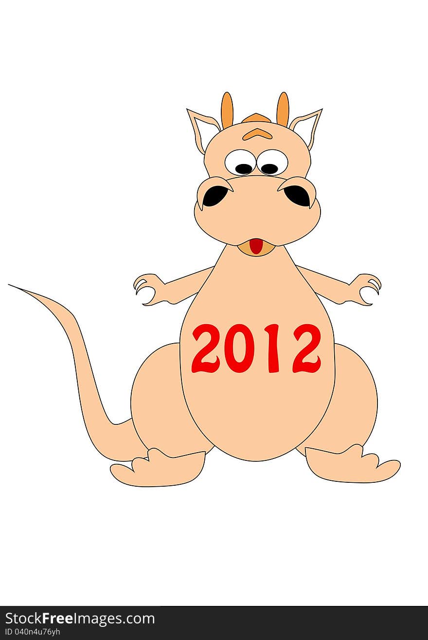 Vector dragon symbol of the new year with the inscription 2012