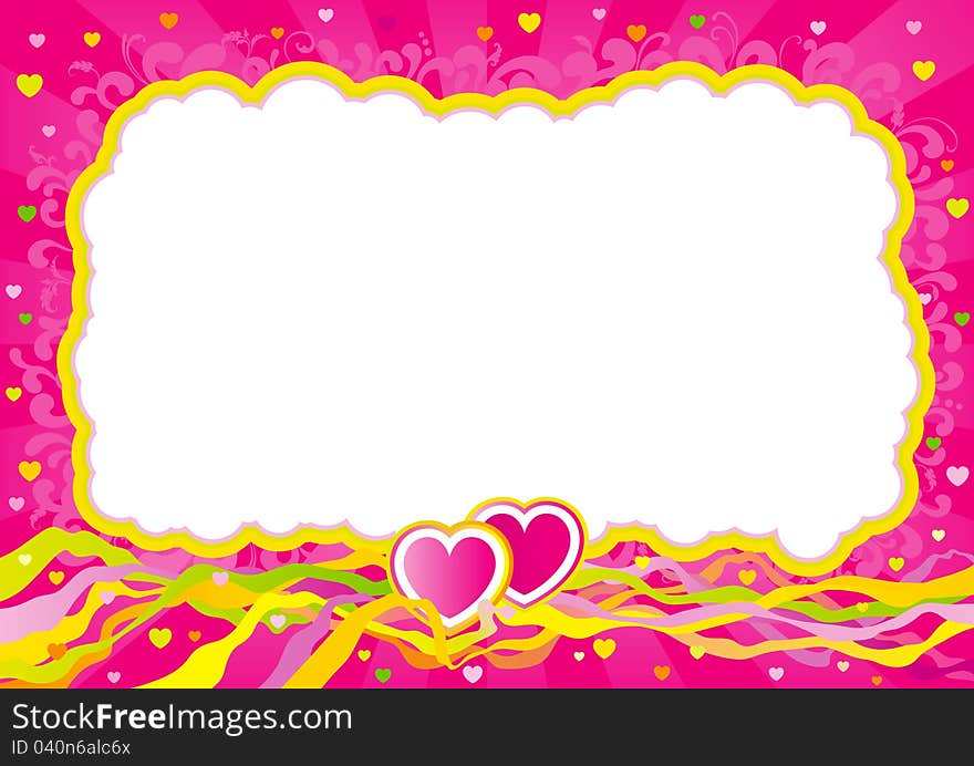 Empty blank at retro style with two hearts on abstract background. Empty blank at retro style with two hearts on abstract background.