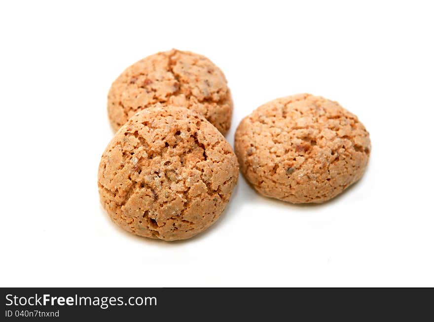 Few sweet delicious cookies on white background. Few sweet delicious cookies on white background