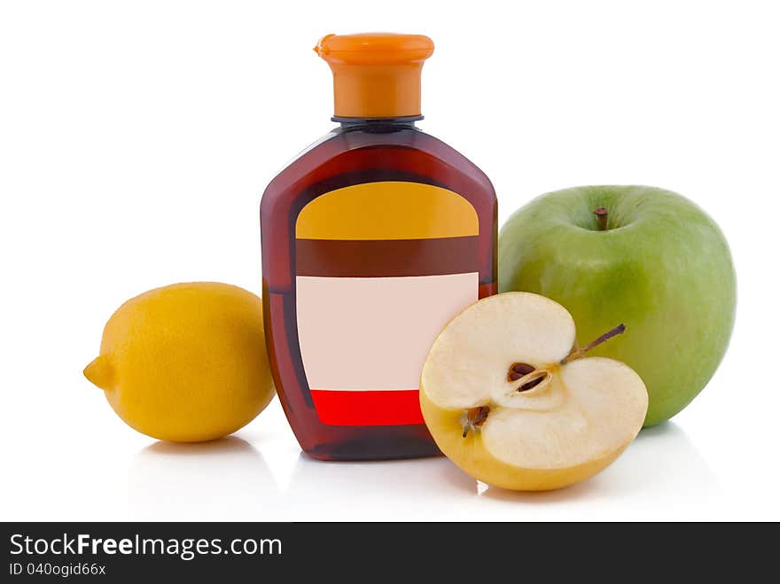 brown container and fruits