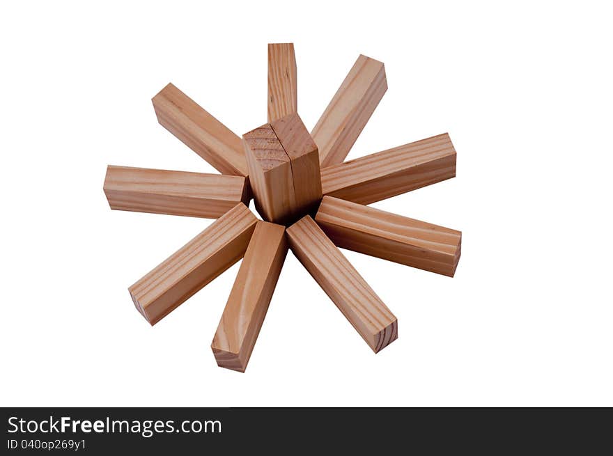 Wooden Blocks Make A Sun Or Flower