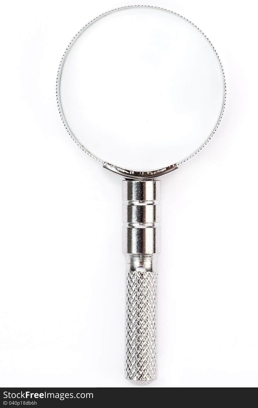 Single magnifying glass on a white background. Single magnifying glass on a white background