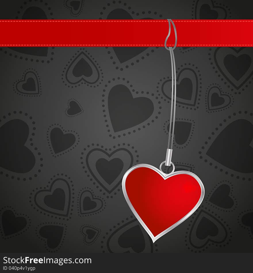 Valentine hearts on a black background. Valentine hearts on a black background