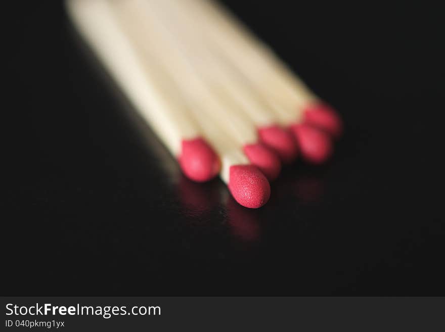 Matchsticks On A Black Background.