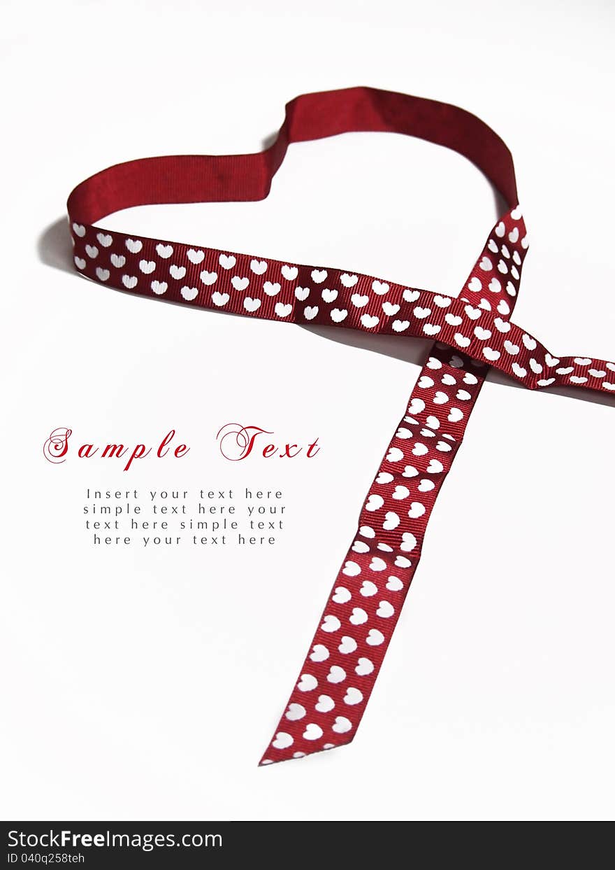 Red Ribbon With Heart Shape