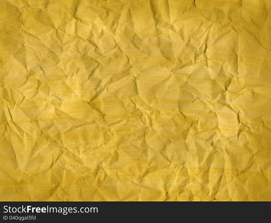 Crumpled yellow paper, texture effect abstract background. Crumpled yellow paper, texture effect abstract background