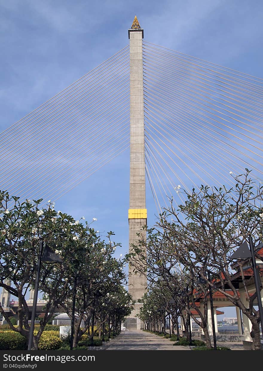 Mega sling Bridge,Rama 8, in bangkok