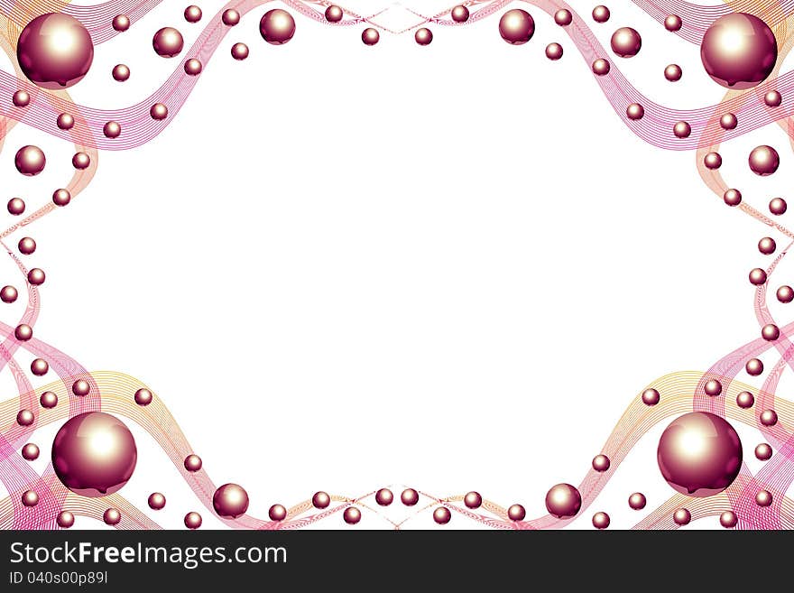 Creative colorful abstract frame with balls and lines. Creative colorful abstract frame with balls and lines