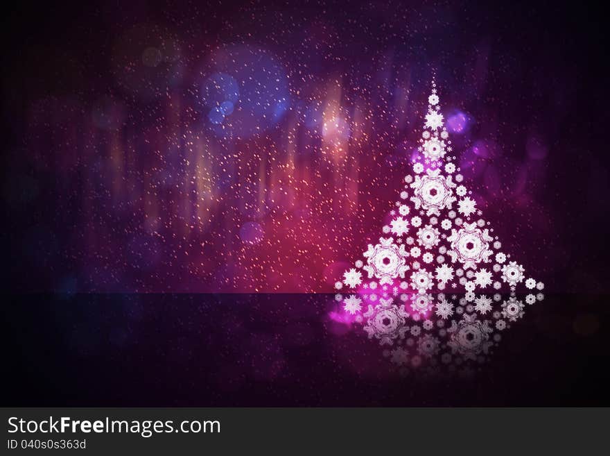 Abstract Christmas tree on decorative background