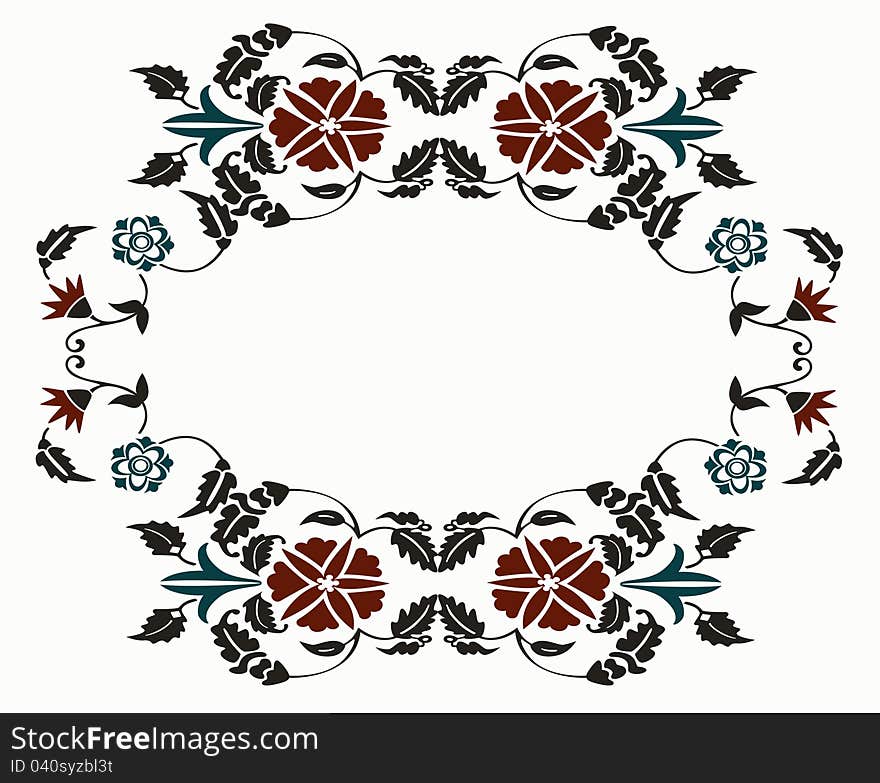 Vector illustration of floral decorative border with flowers. Vector illustration of floral decorative border with flowers