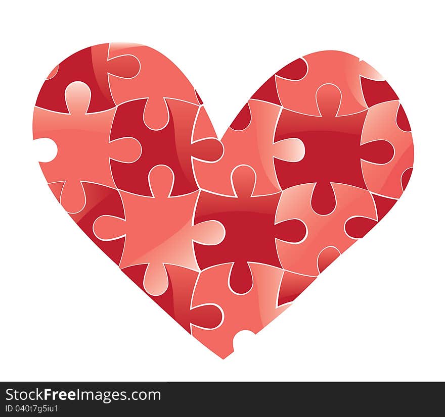 Heart puzzle. Love background.