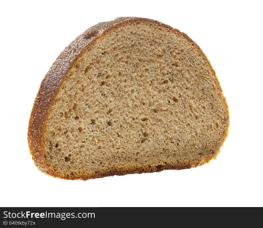 Slice of bread isolated on white with clipping path.