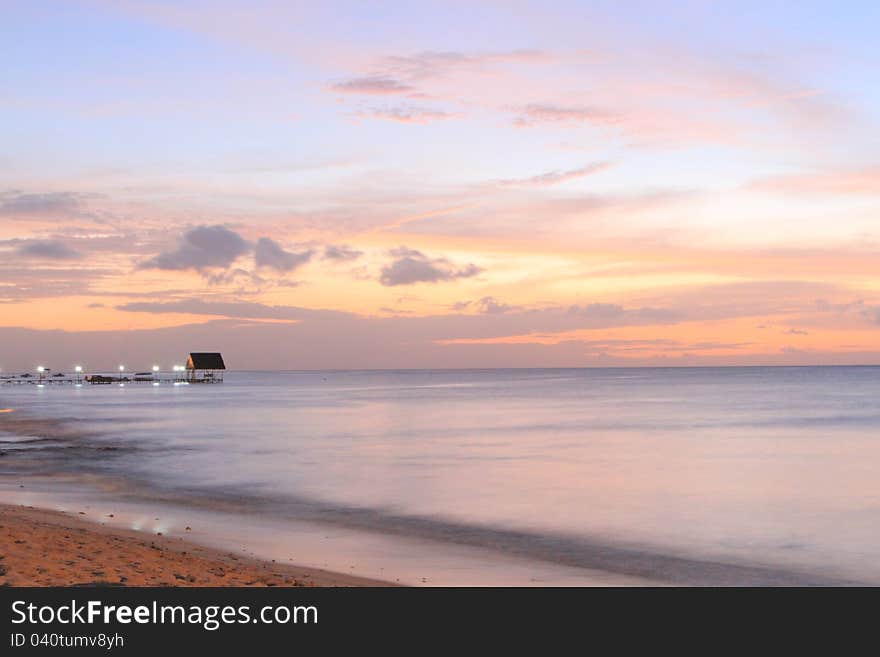 Maurice island in the evening sunset time. Maurice island in the evening sunset time