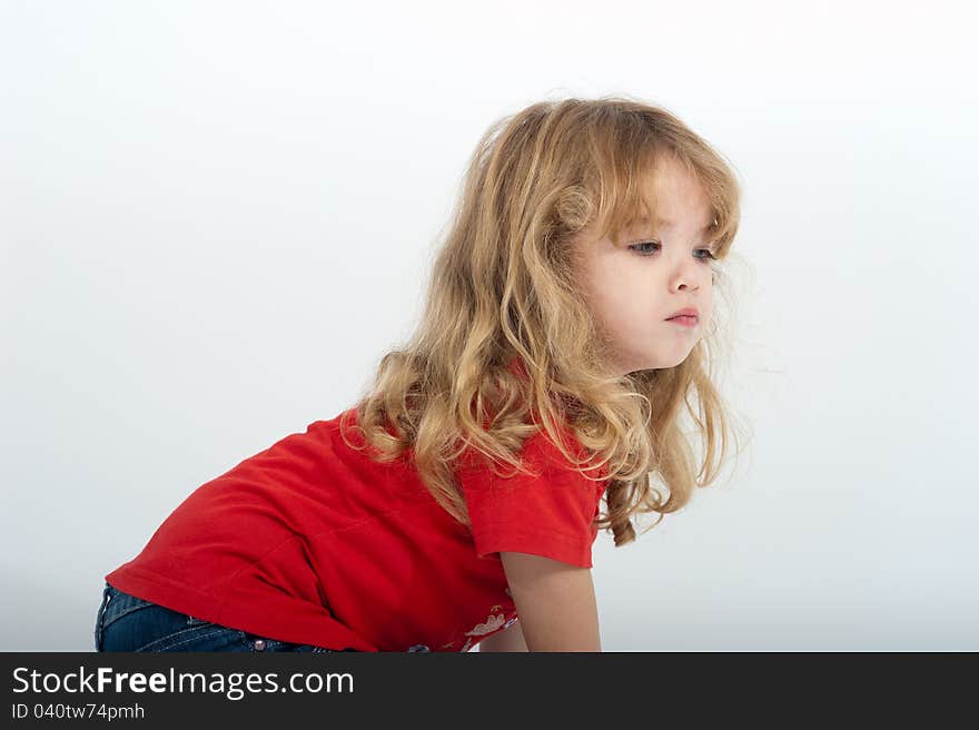 Portrait of a girl with blond hair