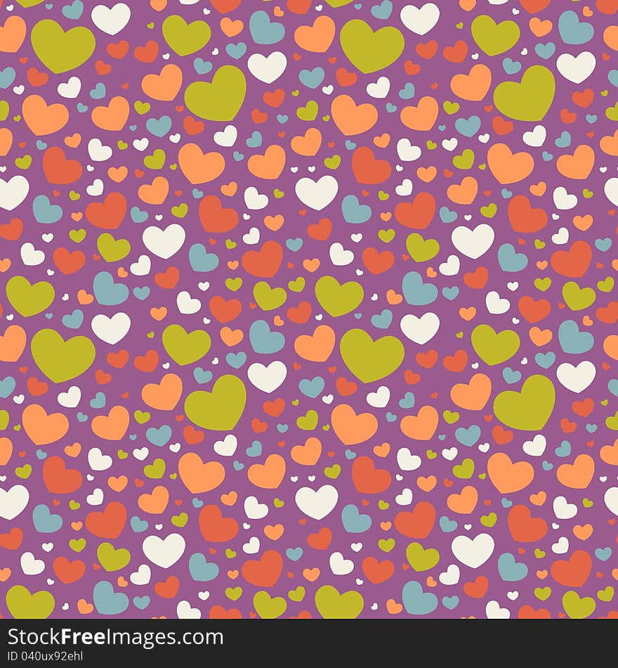 Valentine seamless pattern with hearts