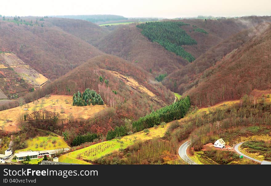 View on mountains covered with forest. View on mountains covered with forest