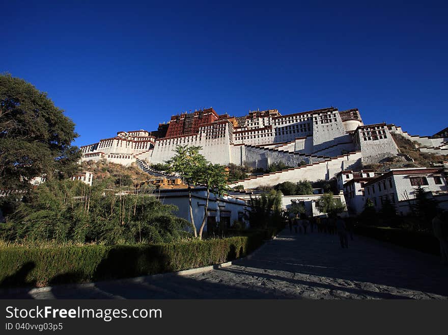 The Potala Palace is located in Lhasa, Tibet Autonomous Region, China. It was named after Mount Potala, the abode of Chenresig or Avalokitesvara. The Potala Palace was the chief residence of the Dalai Lama until the 14th Dalai Lama fled to Dharamsala, India, after an invasion and failed uprising in 1959.