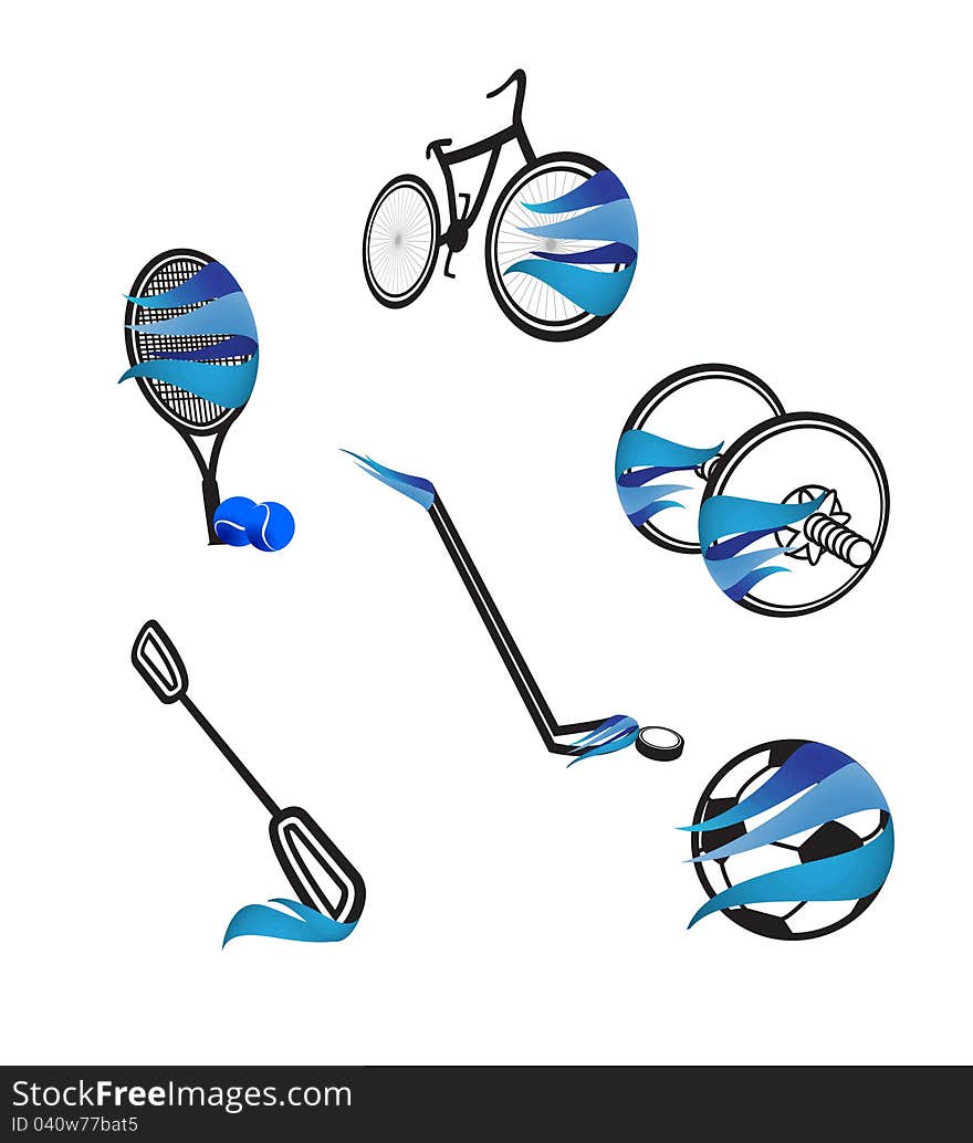 Sport equipment icons