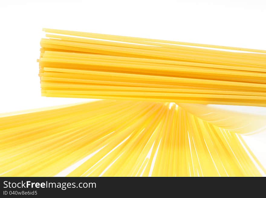 Mediterranean diet . Italian pasta, uncooked spaghetti