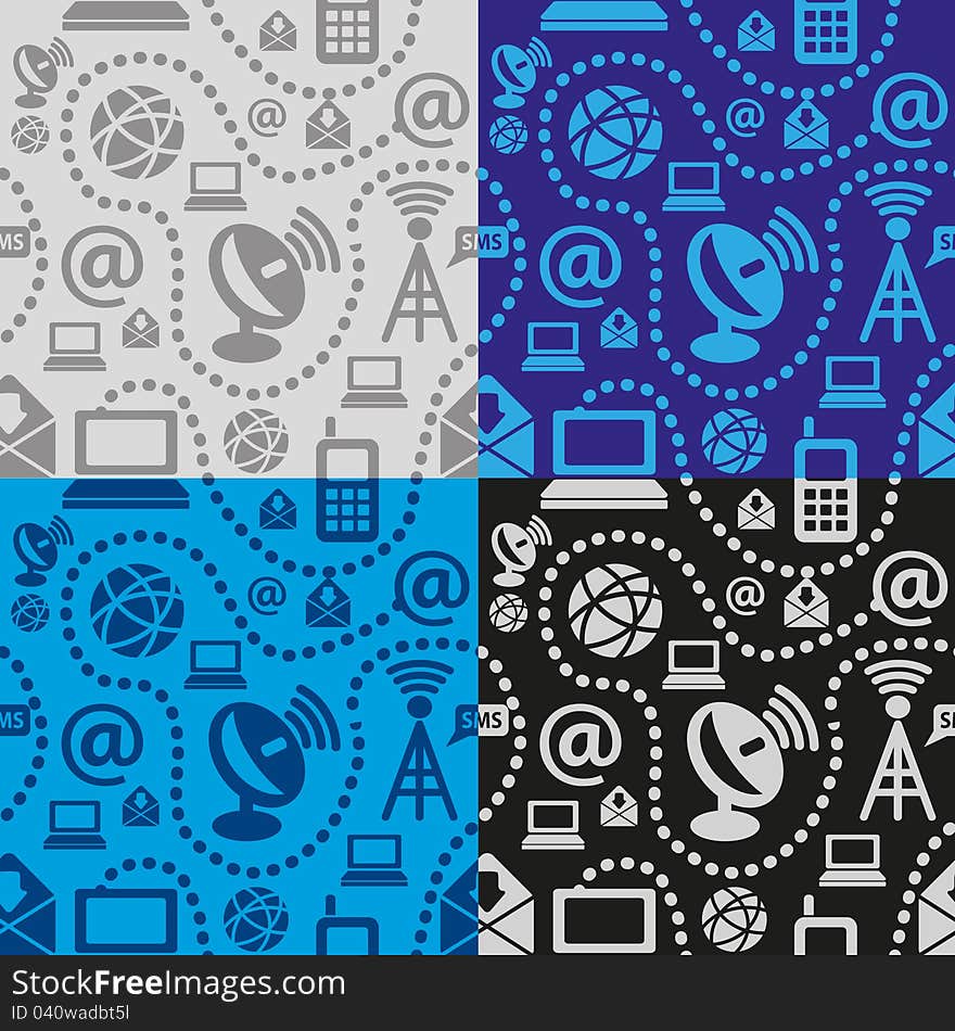 Internet web communication technology seamless pattern. Internet web communication technology seamless pattern