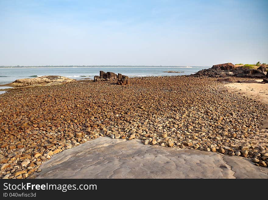 Rocks by beach