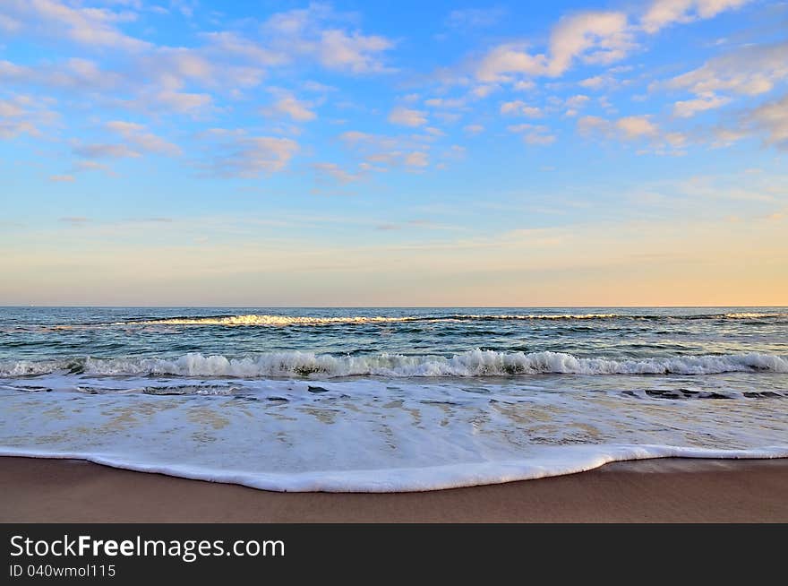 Blue sky at sunset, the Black Sea. Blue sky at sunset, the Black Sea.