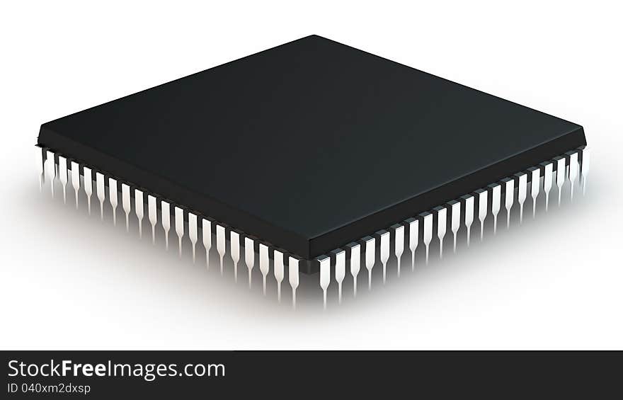 Computer chip isolated on white background. Computer chip isolated on white background