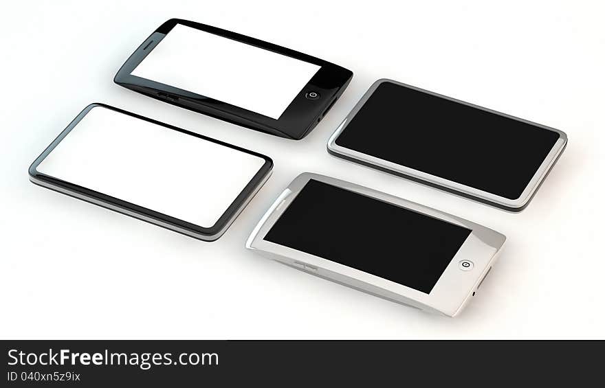 Smart phones on white background