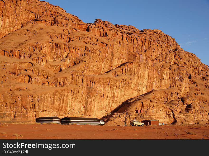 Tended camp in Wadi Rum desert, Jordan