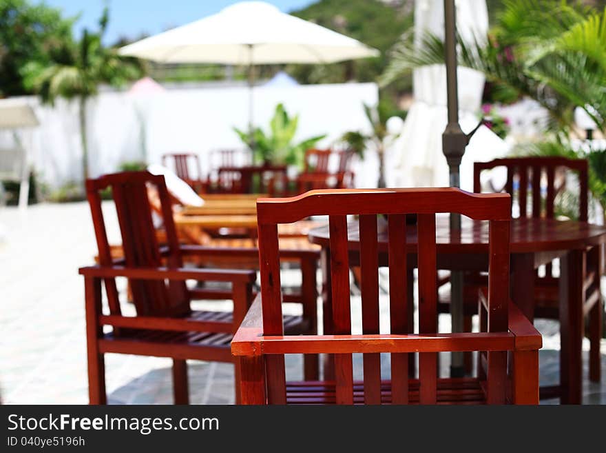 Chairs of the resort in Sanya