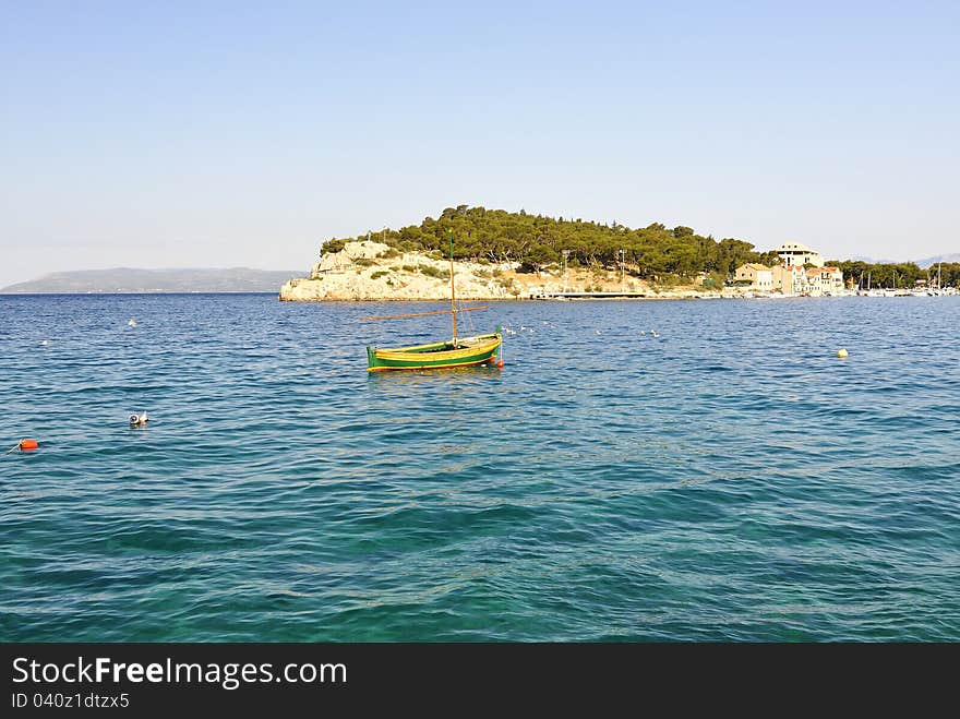 Panorama of Port in Makarska, Croatia