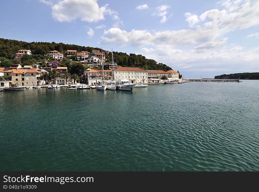 Small harbor in Jelsa, Hvar, Croatia