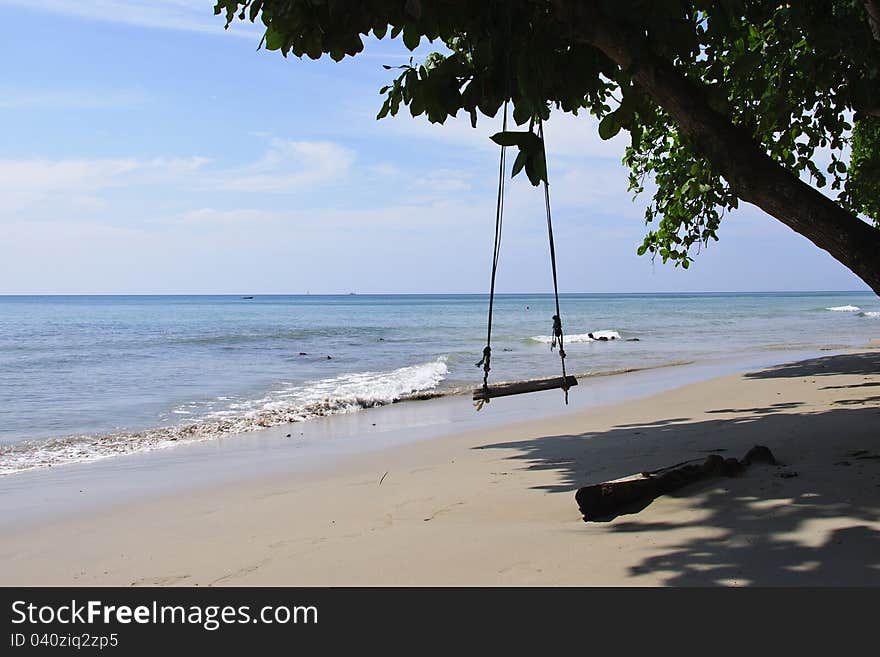 Swing On A Tree On The Beach