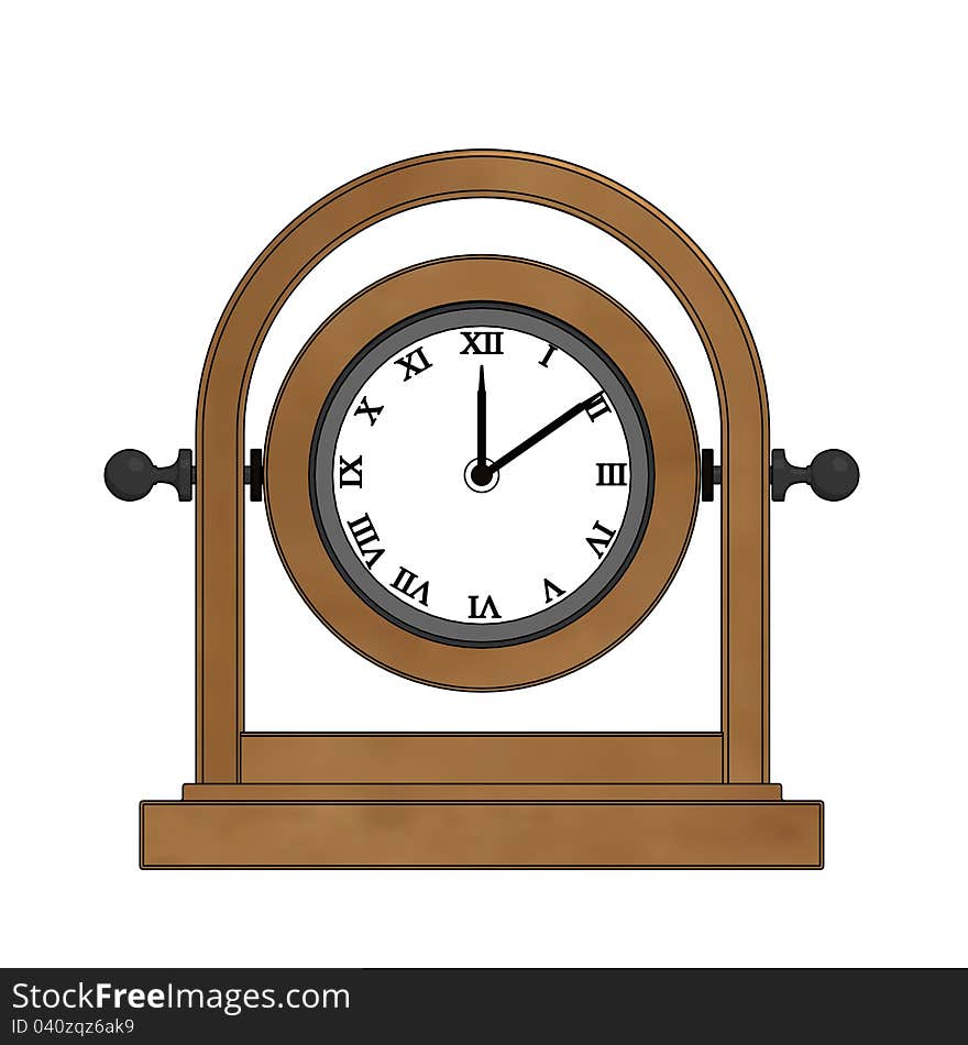 A clock in cartoon style. A clock in cartoon style