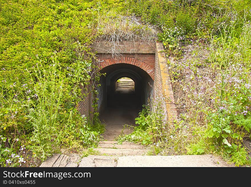 HDR shot of a pedestrian tunnel. HDR shot of a pedestrian tunnel