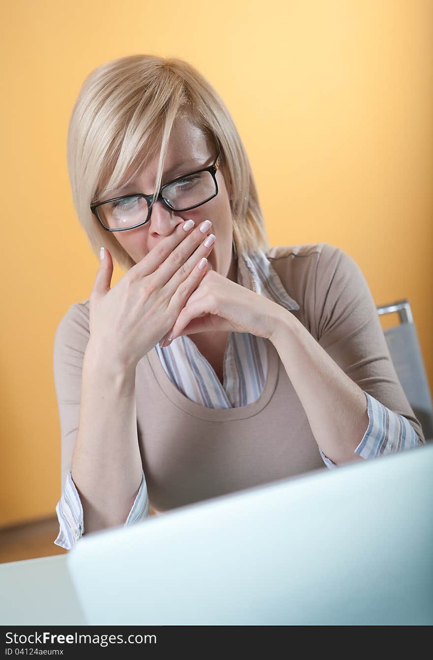 Yawning Business Woman