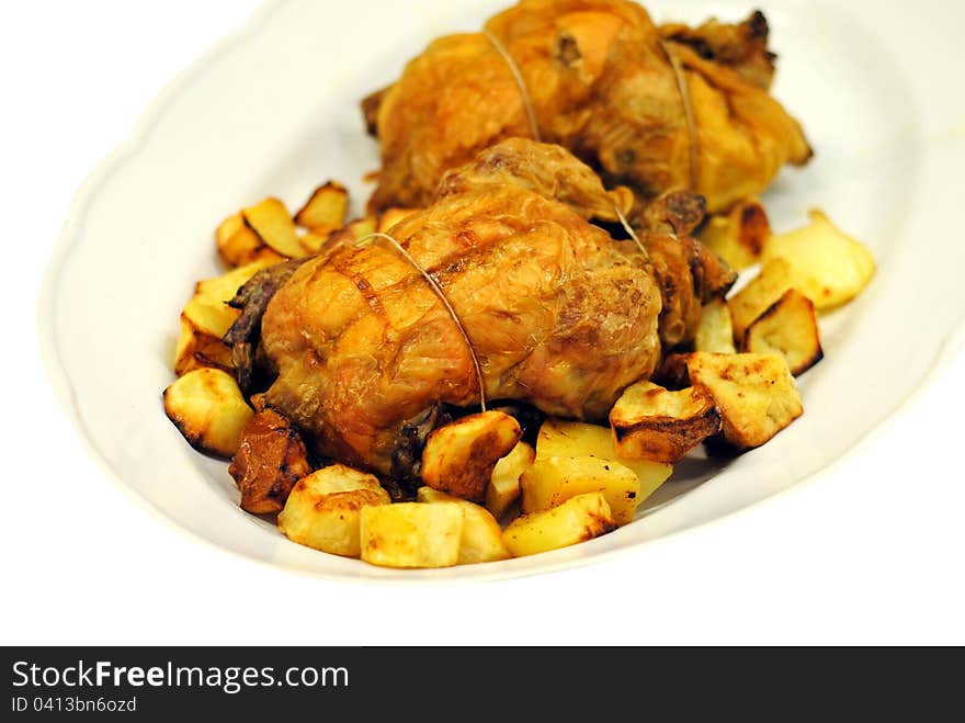 Grilled Chicken With Roasted Potatoes