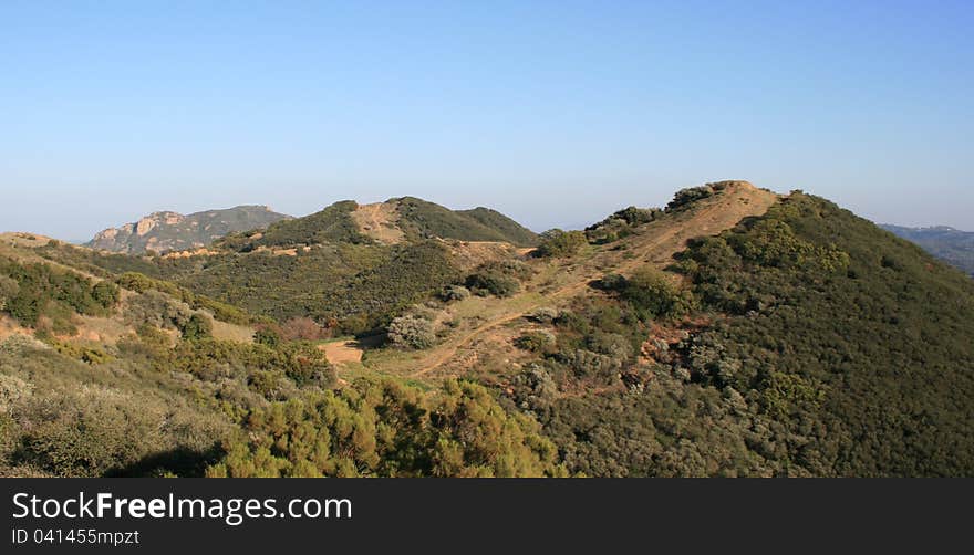 View of the Santa Monica Mountains, California. View of the Santa Monica Mountains, California