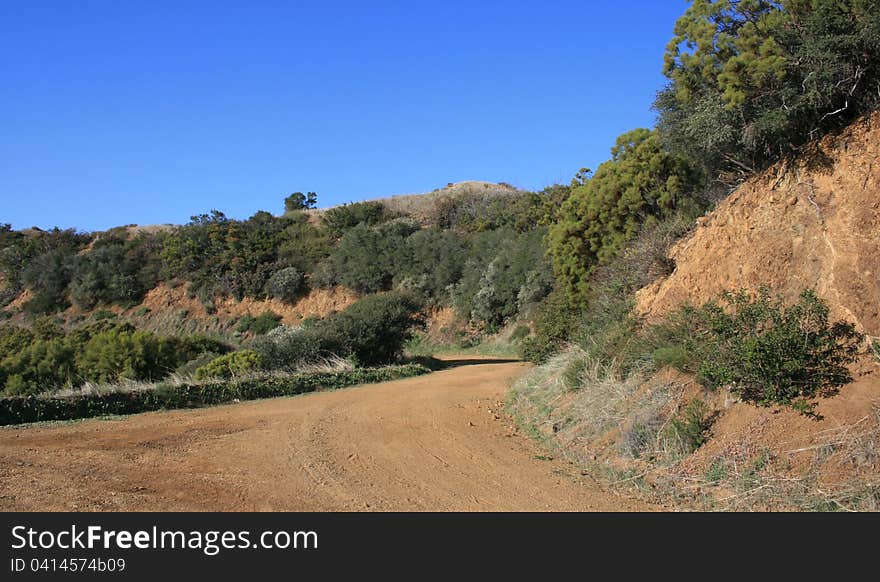 Dirt road in the Santa Monica Mountains, California. Dirt road in the Santa Monica Mountains, California