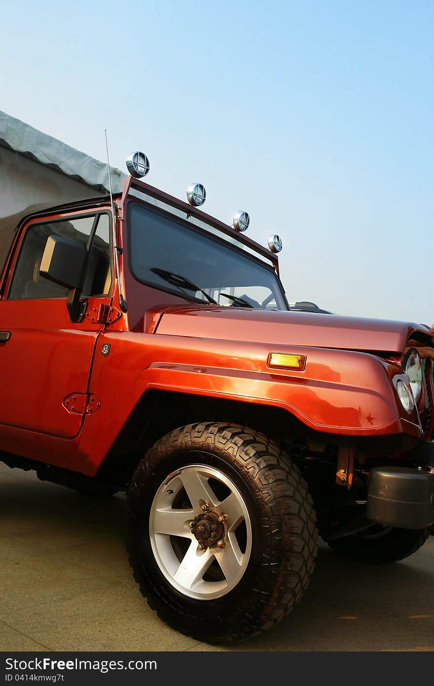 Red jeep