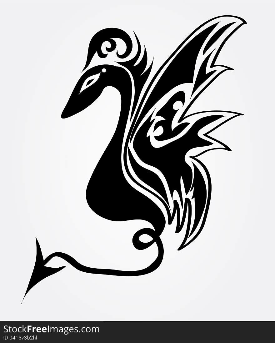 Abstract dragon, symbol of new year 2012