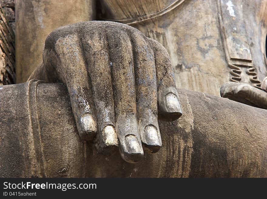 Hand-old Buddha statues monuments. Hand-old Buddha statues monuments