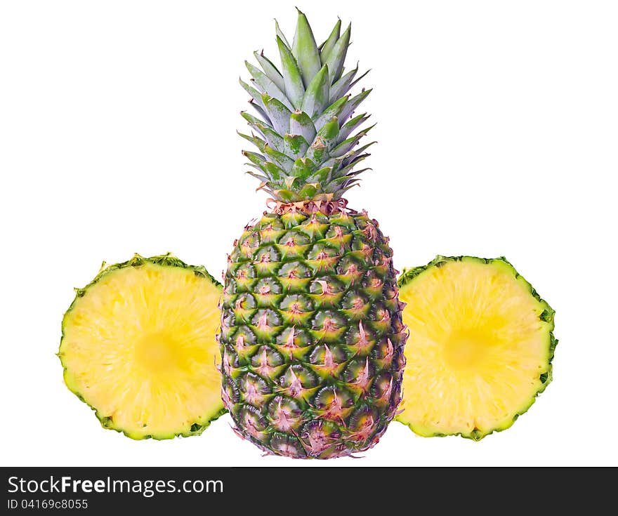 Pineapple with two slices